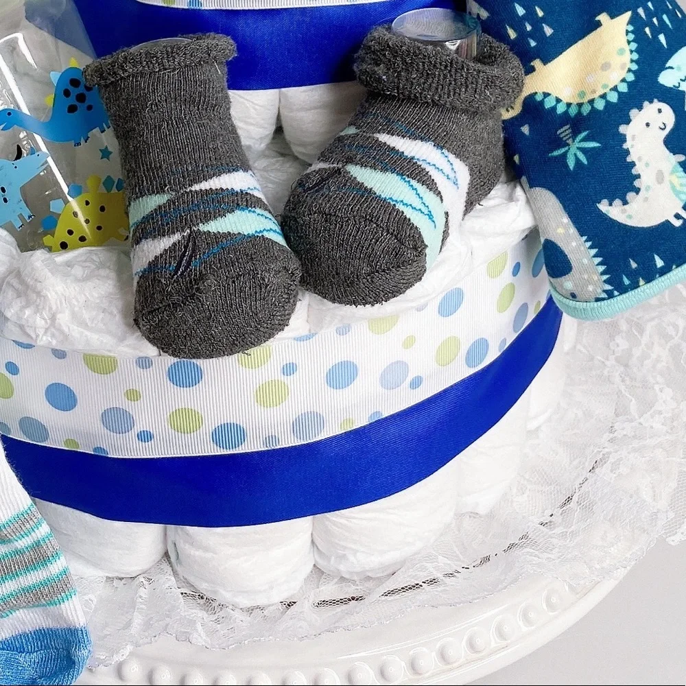 Dinosaur Diaper Cake, Baby shower gift